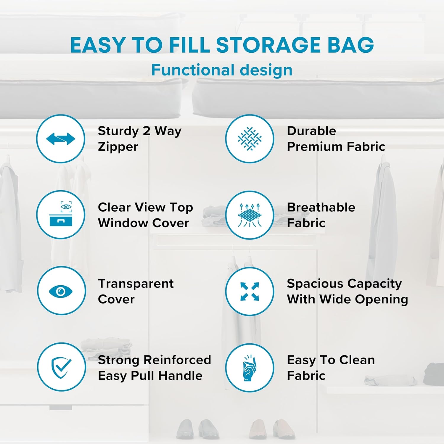 NeatNestly SmartCube Under Bed Storage Bags - 3 Pack Large 39" x 18" x 6" Gray Containers with Reinforced Handles, Foldable Underbed Storage Organizer for Clothing, Blankets & Shoes