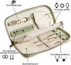 Travel Jewelry Organizer Case - for Tangle-Free Necklaces, Earrings, Rings, Bracelets Storage, Travel Essentials, Fashion Portable Jewelry Travel bags for Women - Medium Macaron Green