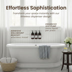 MaisoNovo Shampoo and Conditioner Dispenser - Shower Soap Dispenser Wall Mounted - 16.9 fl oz Set of 3 Amber Plastic Bottles Black Pump - 3 Chamber No Drill
