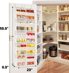 2 Pack Over the Door Organizer 5 Tiers, Extra Large Behind Door Storage of 10 Compartments, 80 lbs Weight Capacity Over Door Organizer, Door Hanging Organizer for Closet, Diaper Organizer, Beige