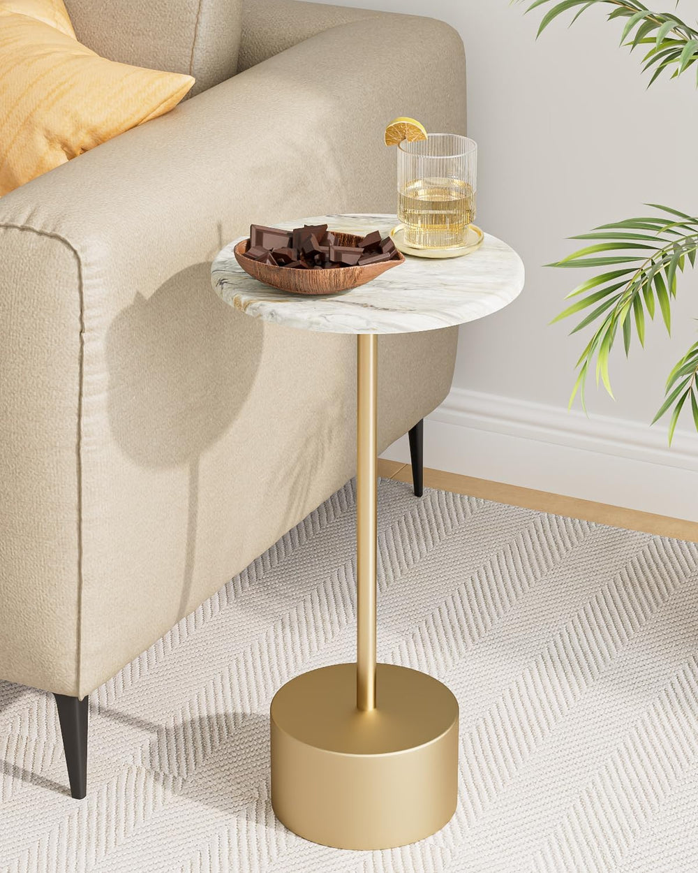 Drink Table Pedestal, Round Side Table, Drink Tables for Small Spaces, Pedest...