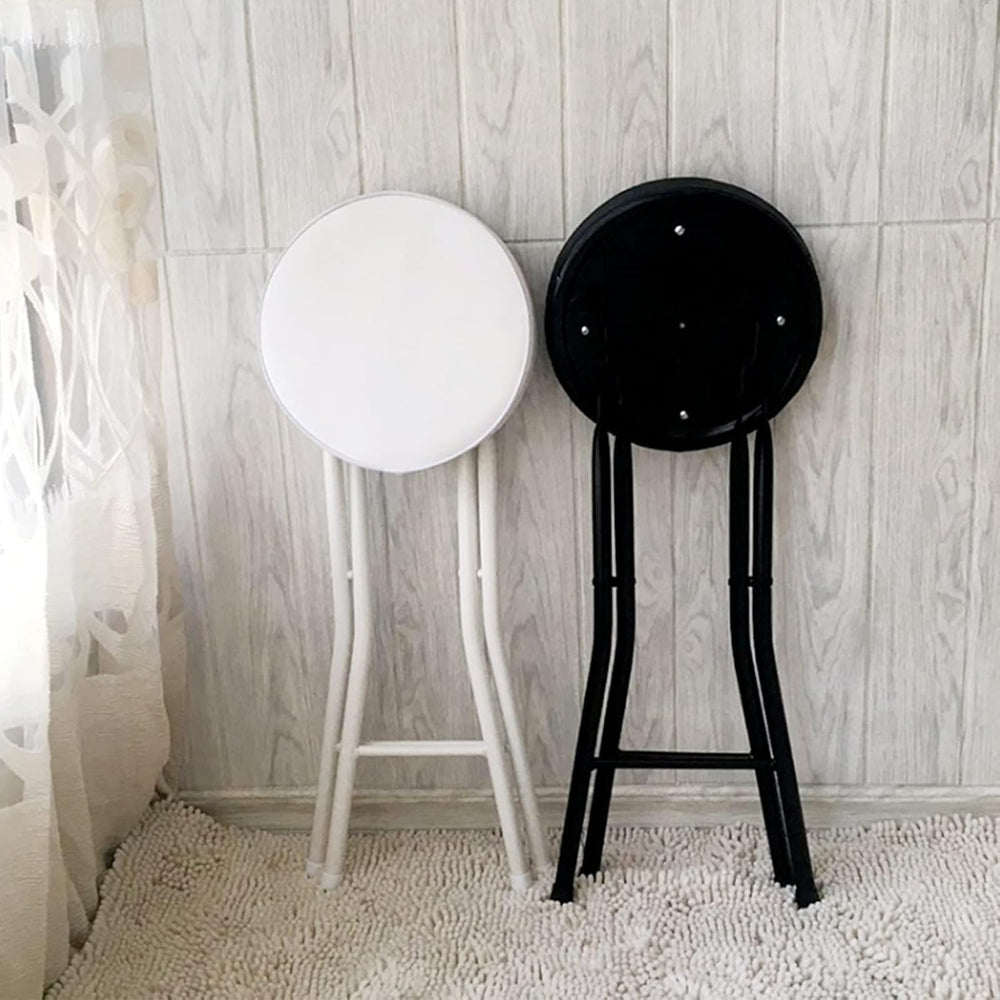 Home Folding Stool, Heavy Duty Folding bar Stool Collapsible Padded Round Sto...