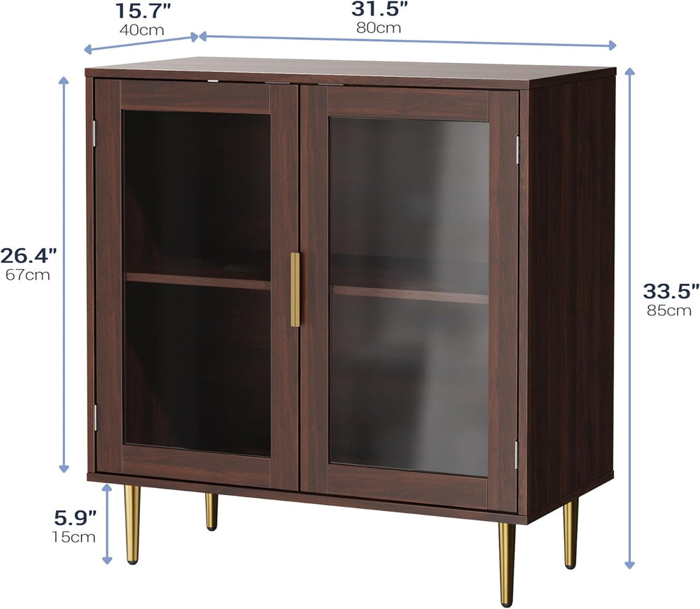 Housoul Buffet Cabinet with LED Lights, Sideboard Cabinet with 2 Doors Acryli...