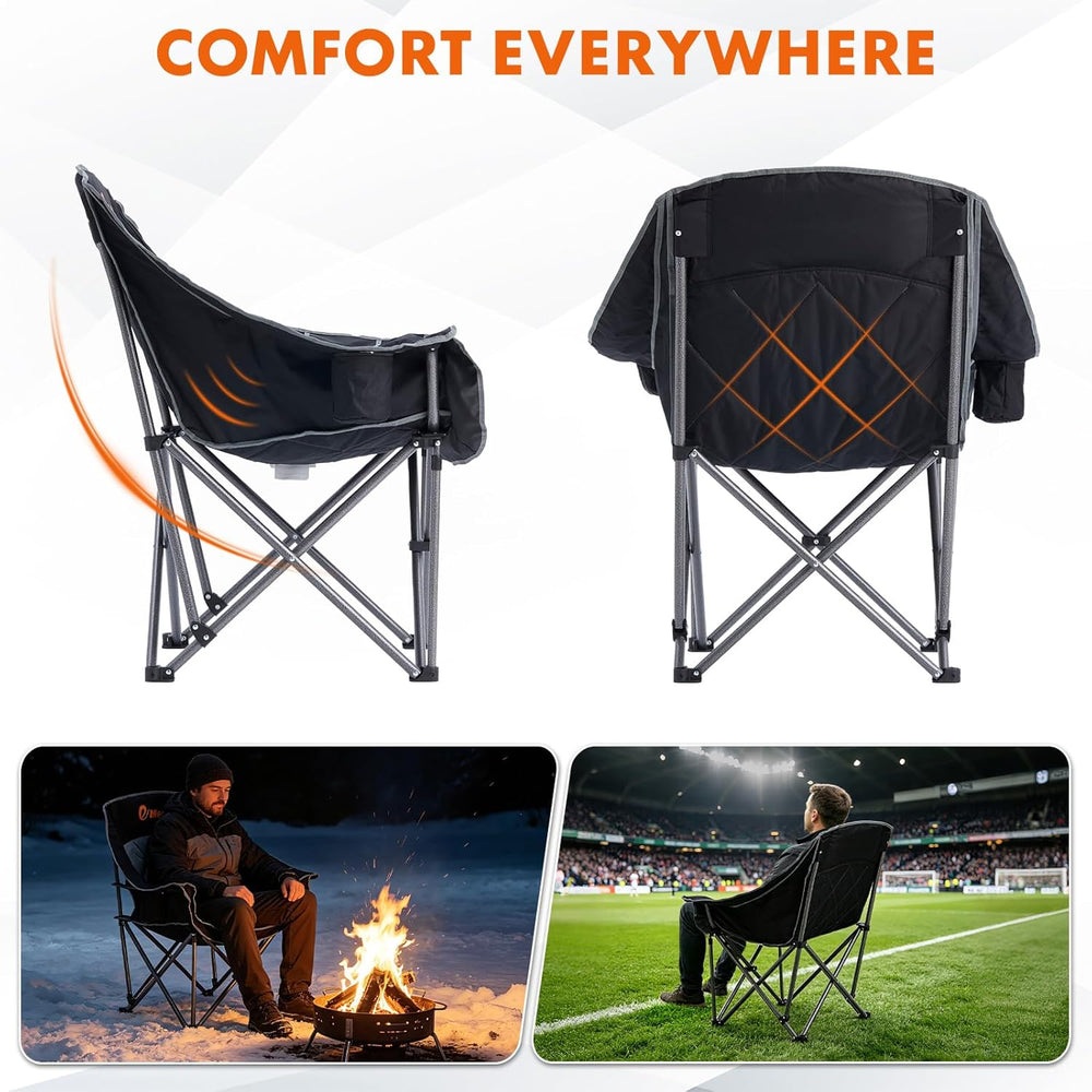 EMERIT 2 Pack Oversized Padded Camping Chairs, Heavy Duty 450 LBS Capacity Ou...