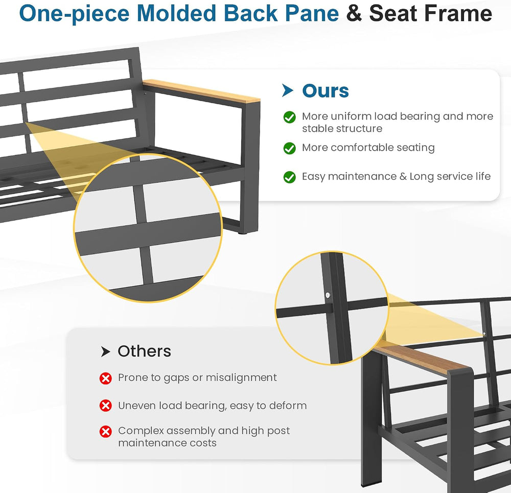 RoyalCraft Aluminum Patio Furniture, 7-Seats Metal Outdoor Furniture Set with...