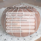 Poufs&Pillows Premium Moroccan Leather Pouf - Handmade - Delivered Stuffed - Ottoman, Footstool, Floor Cushion (Cognac Brown)