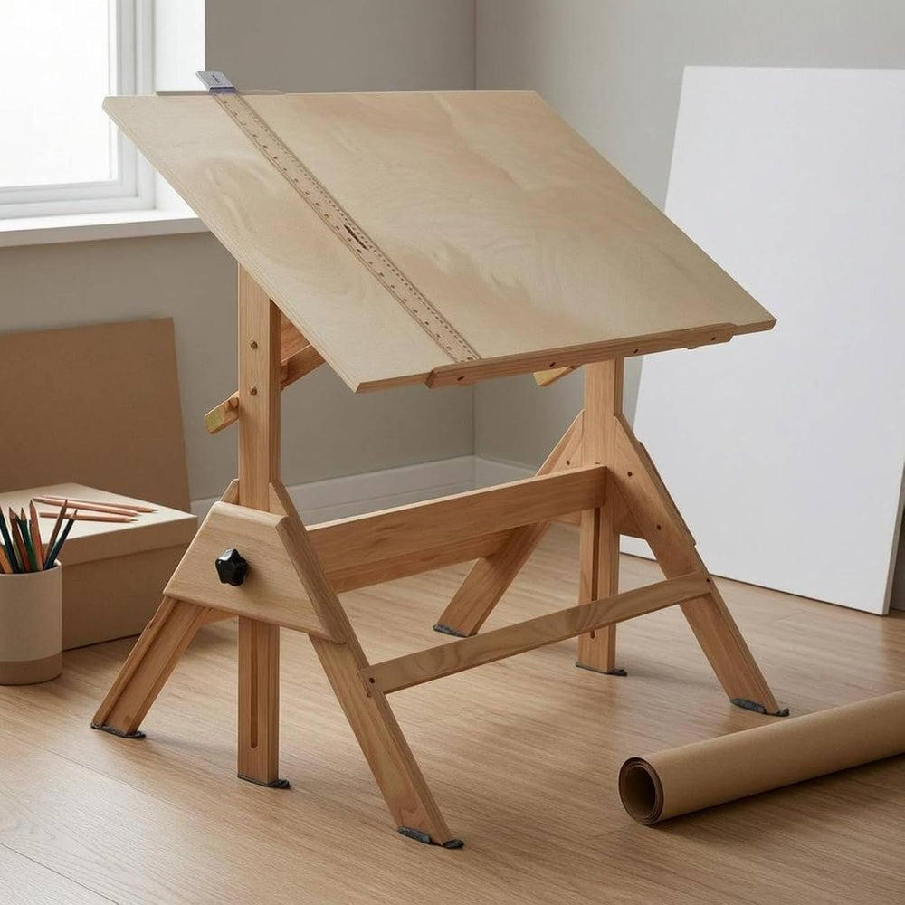 Gralara Adjustable Drafting Table Drawing Table Sketching Wood Finish Tilting...
