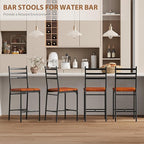 GarveeHome Bar Stools Set of 2, Counter Height Bar Chairs with Back and Thick Cushion, Upholstered Dining Chairs with Padded Seat, Barstools for Kitchen Island, Bar, Dining Room, Retro Brown