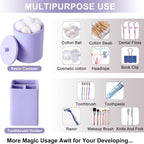 Resin 6 Pcs Purple Bathroom Set Complete with Toothbrush Holder, Lotion Soap Dispenser, 2 Qtip Holder Dispensers,Vanity Tray,Bathroom Tumbler - Countertop Vanity Organizer - Bathroom Accessories