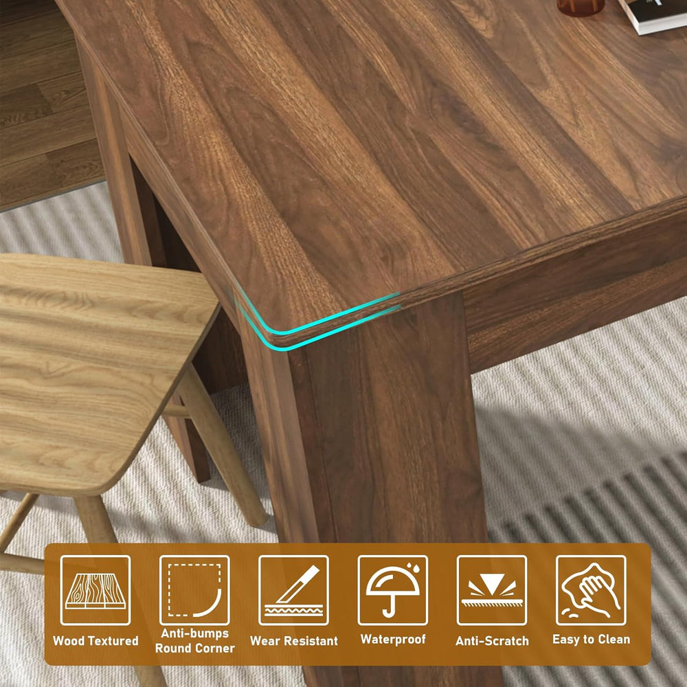 70.8"-110" Extendable Dining Table for 6-12 Person, Wooden Dining R...
