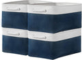 TcaFmac Organization and Storage Basket for Gifts Empty - 16x12x8 inch Large 4 Pack Collapsible Storage Box for Organizing, Fabric Storage Cubes for Cloth Toy Books Shelves(White & Jean Blue)