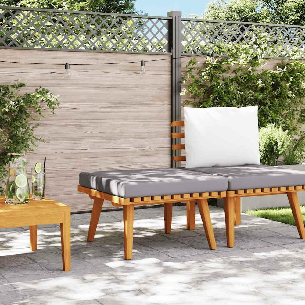 Outdoor Patio Footstool with Thickly Padded Cushion, 23.6x23.6 Inch Solid Aca...