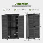 MCombo Outdoor Storage Cabinet, Garden Storage Shed, Outside Vertical Shed with Lockers, Outdoor 63 Inches Wood Tall Cabinet for Yard and Patio 0870 (Grey)