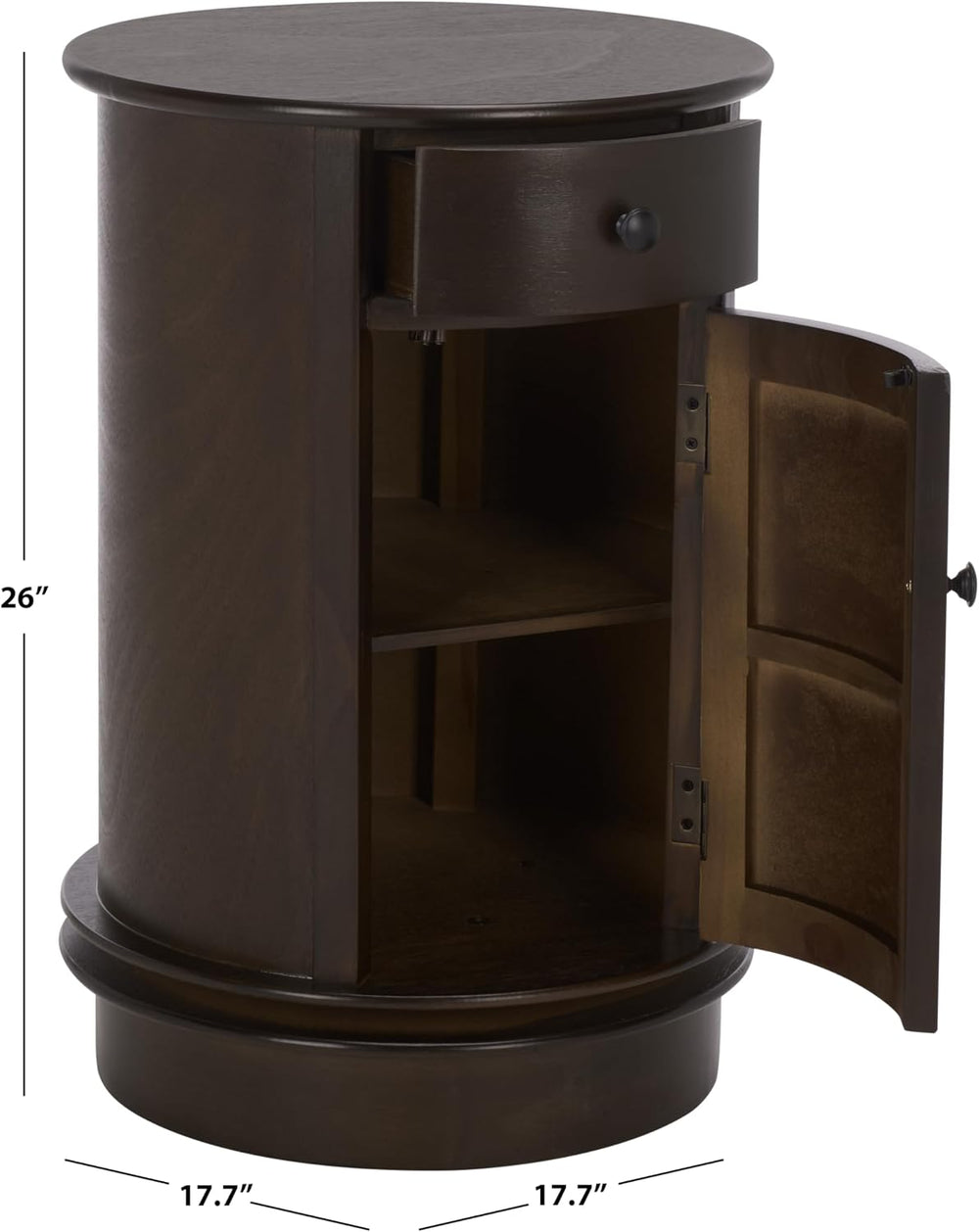 SAFAVIEH Furniture - Tabitha 1-Drawer Accent Table - Dark Chocolate - Solid W...