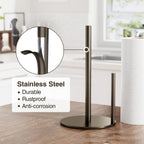 Bronze Kitchen Paper Holder, Oil Rubbed Bronze Paper Towel Holder, Kitchen Roll Organizer, Countertop Roll Dispenser with Weighted Base