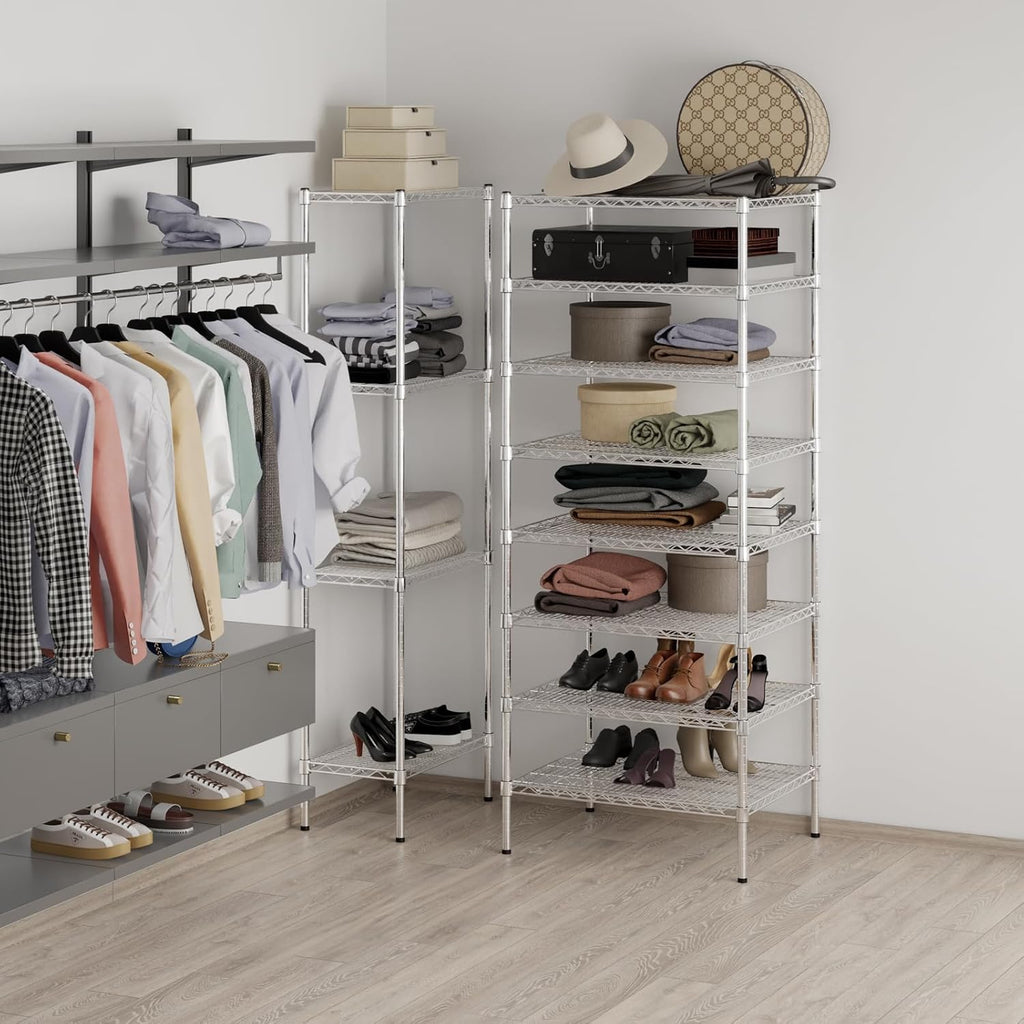 24" Deep x 30" Wide x 74" Height Wire Shelving Kit | 8-Tier | NSF Commercial Storage Rack Unit