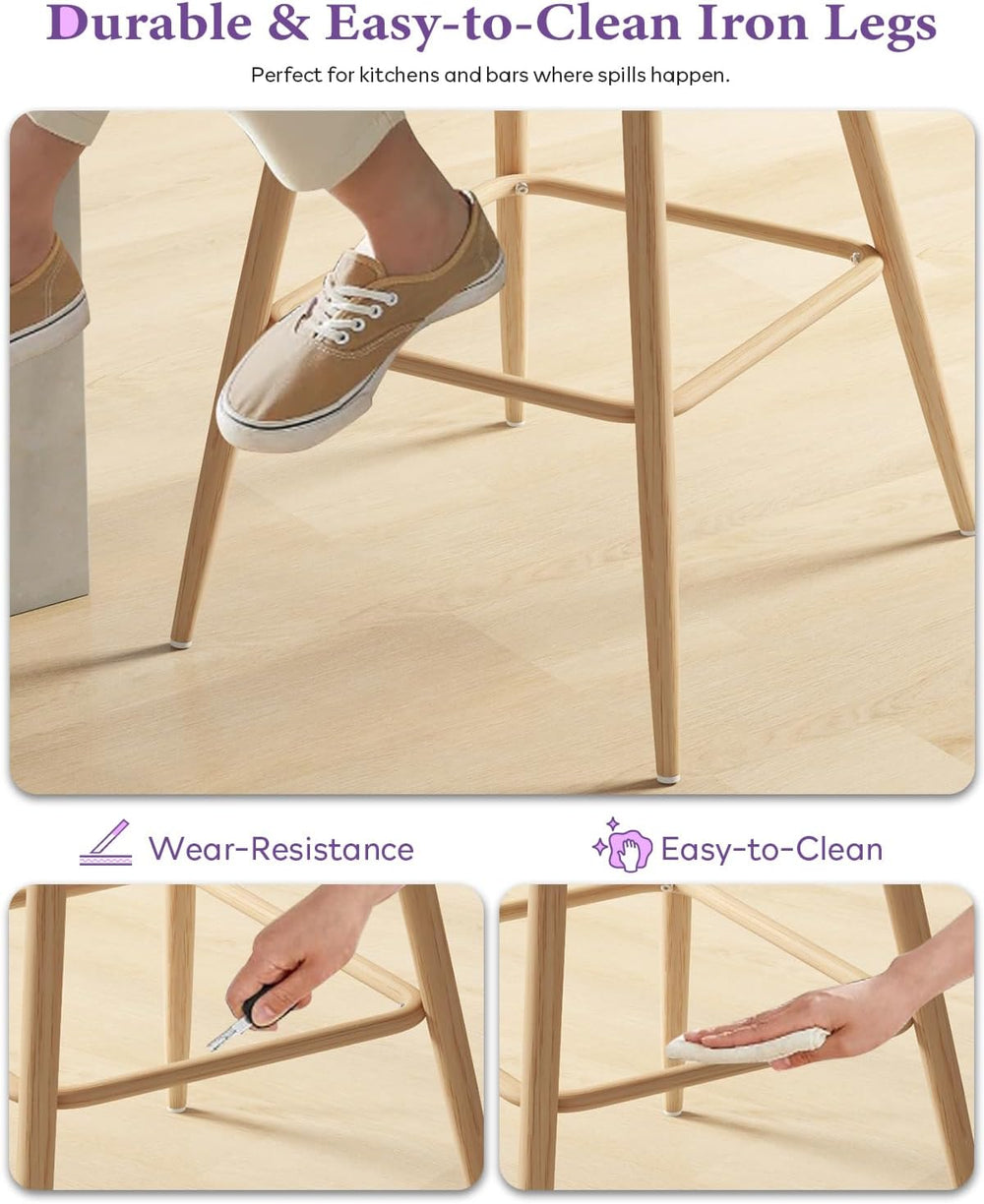 26'' Barstools Set of 4, Rattan Counter Height Swivel Stools for Kitchen