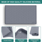 Under Sink Mat, 28" x 22" Waterproof Silicone Under Sink Tray for Kitchen & Laundry Cabinets, Kitchen Cabinet Shelf Protector, Up to 3 Gallons Liquid, Fits 36 inch Standard Cabinet (Blue Grey)