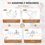 114 Inch Boneless Couches for Living Room,Modern Modular Sectional Sofa with Chaise,L-Shape Cloud Sectional Couch,No Assembly Required,Beige