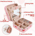 Strawberry Travel Jewelry Case Organizer, Small Jewelry Box For Rings Earrings Necklaces Lipsticks Storage Holder Case,Women Girl Birthday Christmas Gift