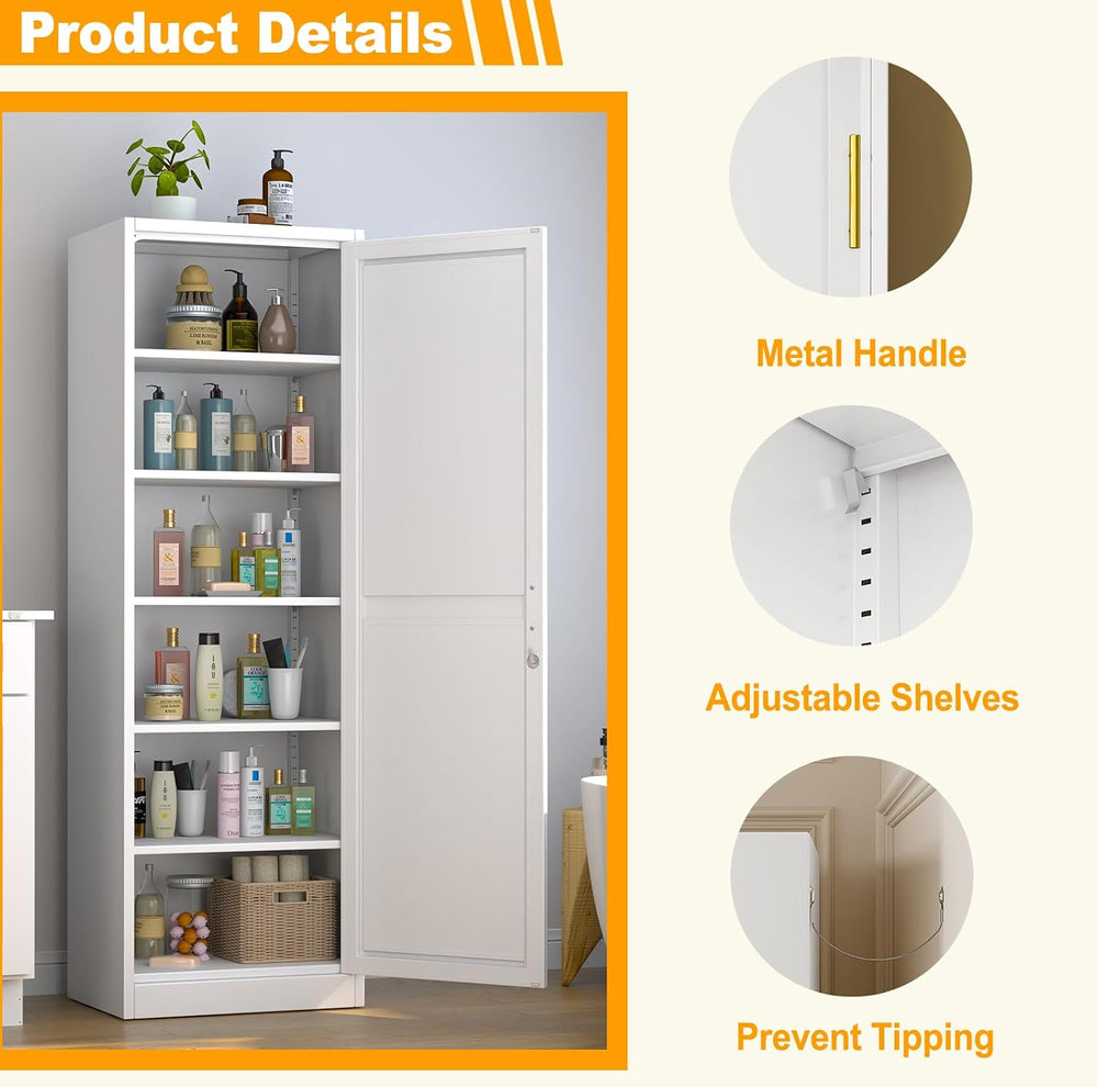 Ckzbx Metal Locker Tall Narrow Storage Cabinet, 67" H Locking Tool File ...