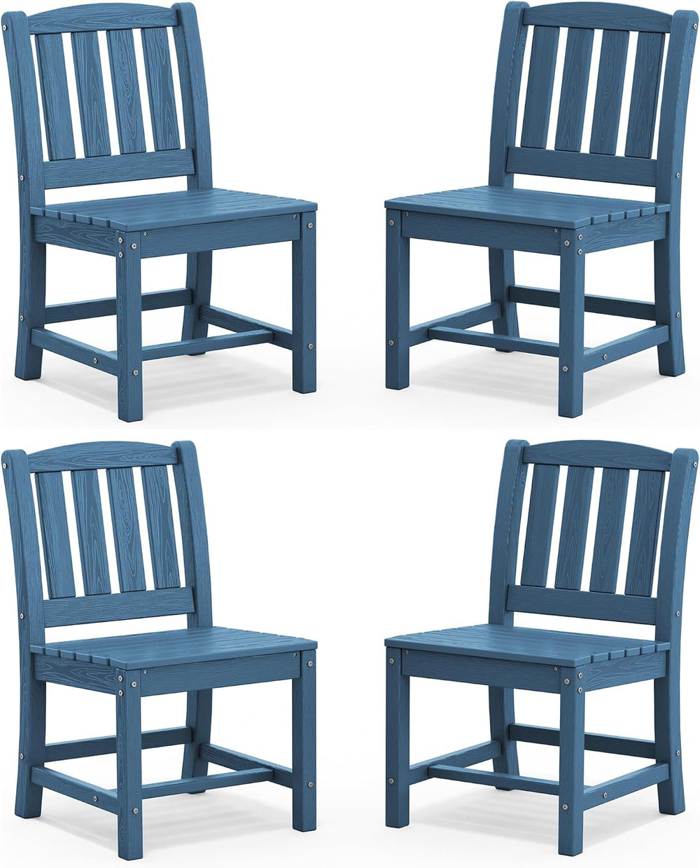 SERWALL Outdoor Dining Chairs Set of 4, Blue