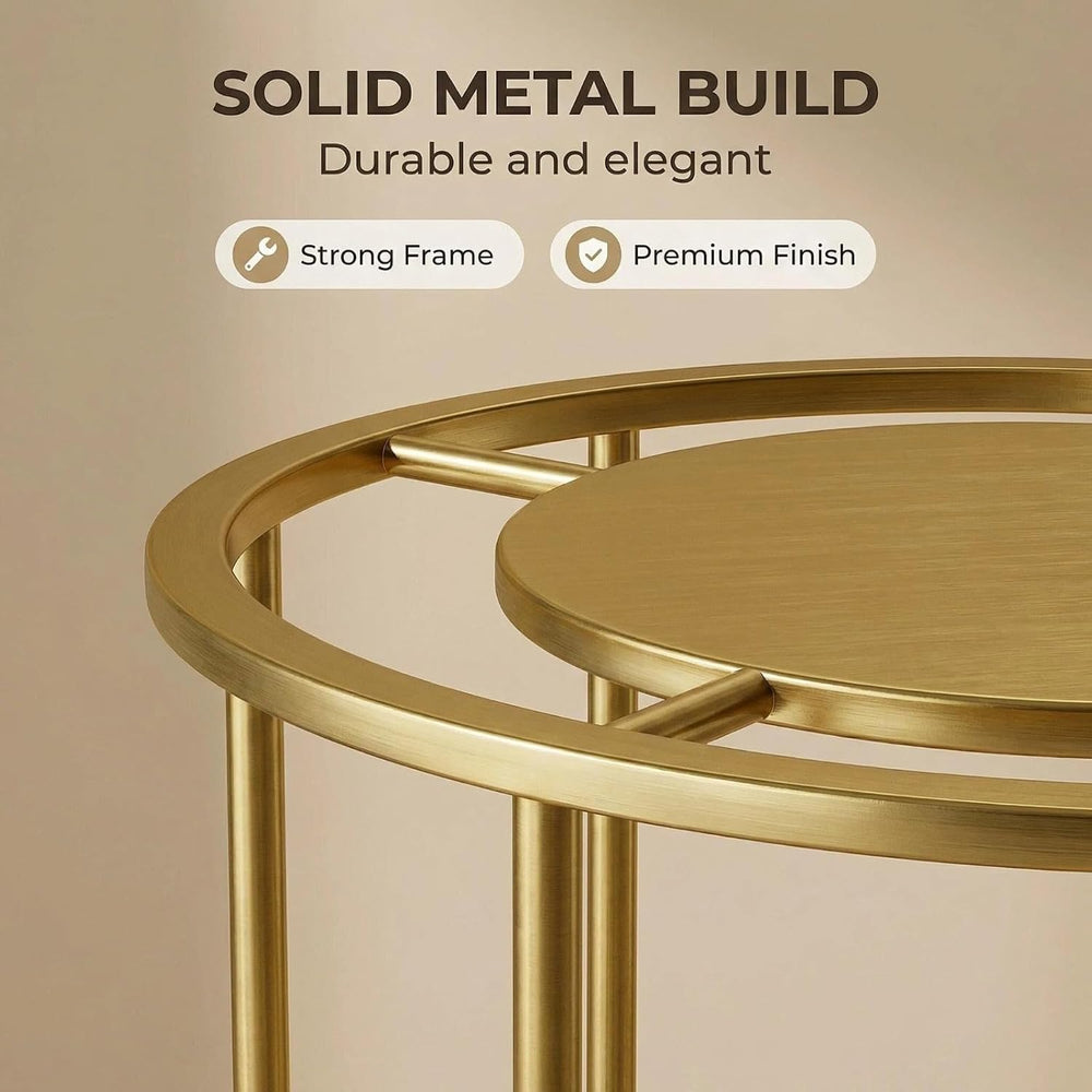 Round Garment Rack for Retail Display - Heavy Duty Metal Clothing Rack Gold