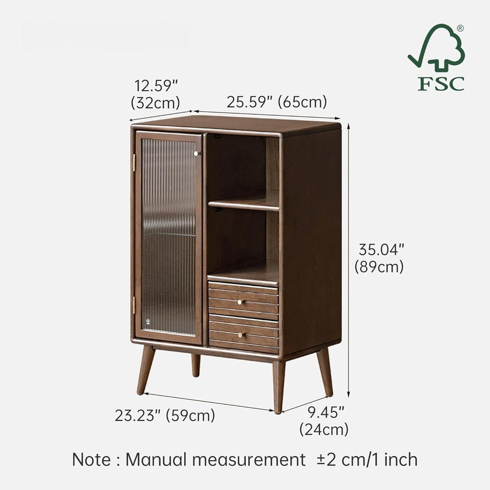 Sideboard Buffet Cabinet with Storage, 100% Solid Rubberwood Wood Coffee Bar ...