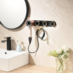 Dyson Hair Dryer Holder Wall Mount, UEMUSI Dyson Blow Dryer Holder for Bathroom, Durable Aluminum Alloy Hair Dryer Wall Mount Hanger Organizer for Dyson Supersonic Magnetic Design with Cord Hook Black