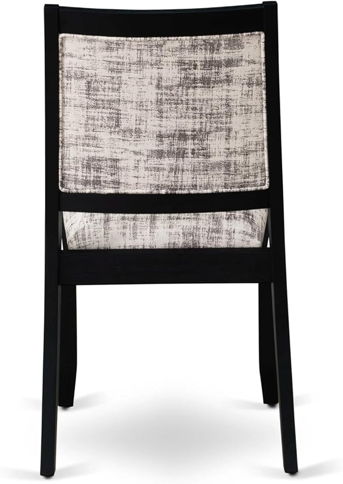 X12X2-006-30 - 13-piece Dining Room Table Set a Rectangular Kitchen Table and 12 Wire Brushed Black Polyester Fabric Stackable Chair, 39x120 Inch, Wire Brushed Black
