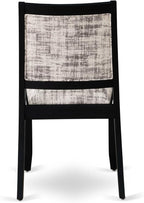 X12X2-0C6-30 14-pc Dining Table Set a Rectangular Kitchen Table with a coffee Table and 12 Wire Brushed Black Polyester Stackable Chair, 39x120 Inch, Wire Brushed Black