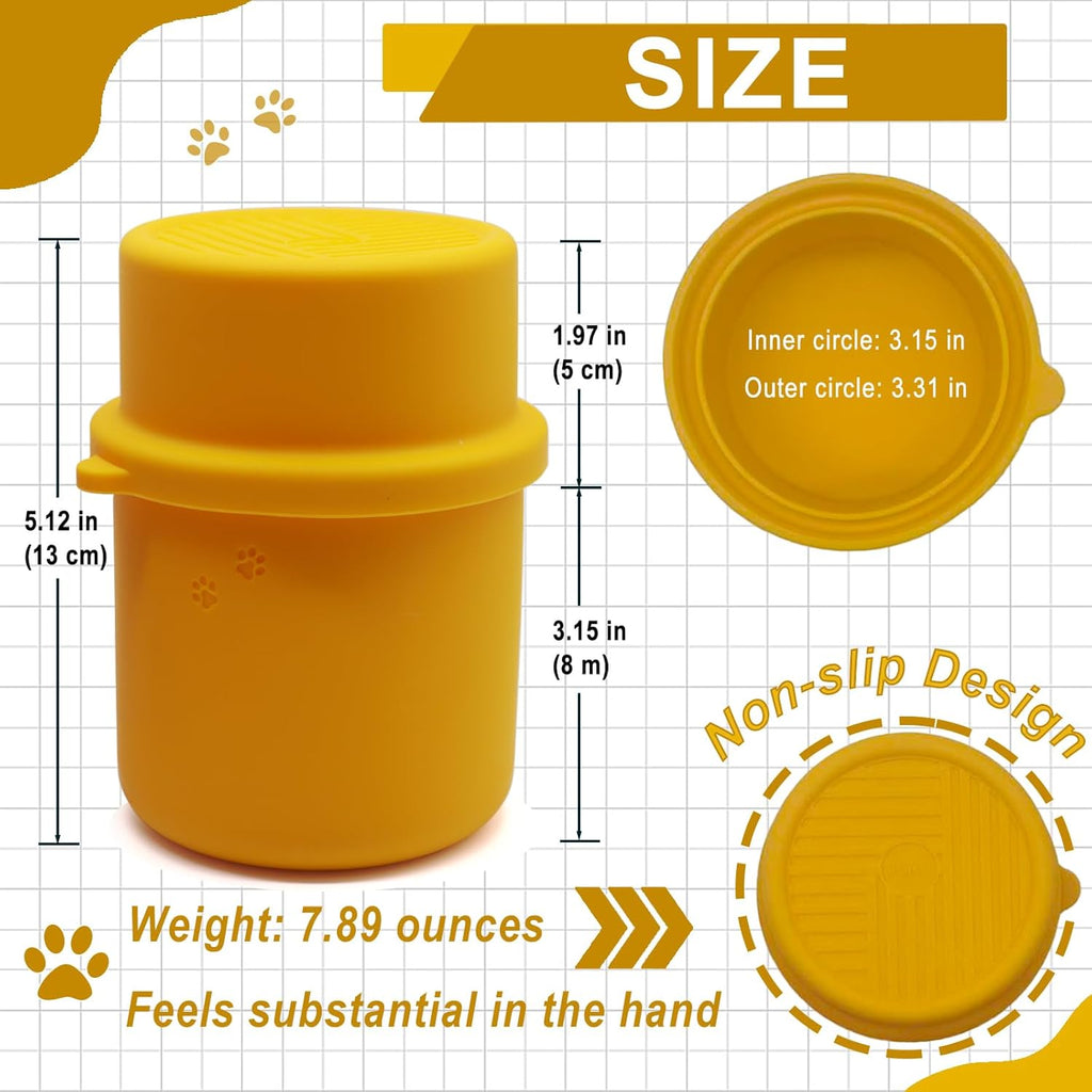 Original Canned Dog Food Storage Container | Silicone Can Cover Pet Food Sealer | BPA Free, Airtight, Dishwasher & Freezer Safe (Orange)