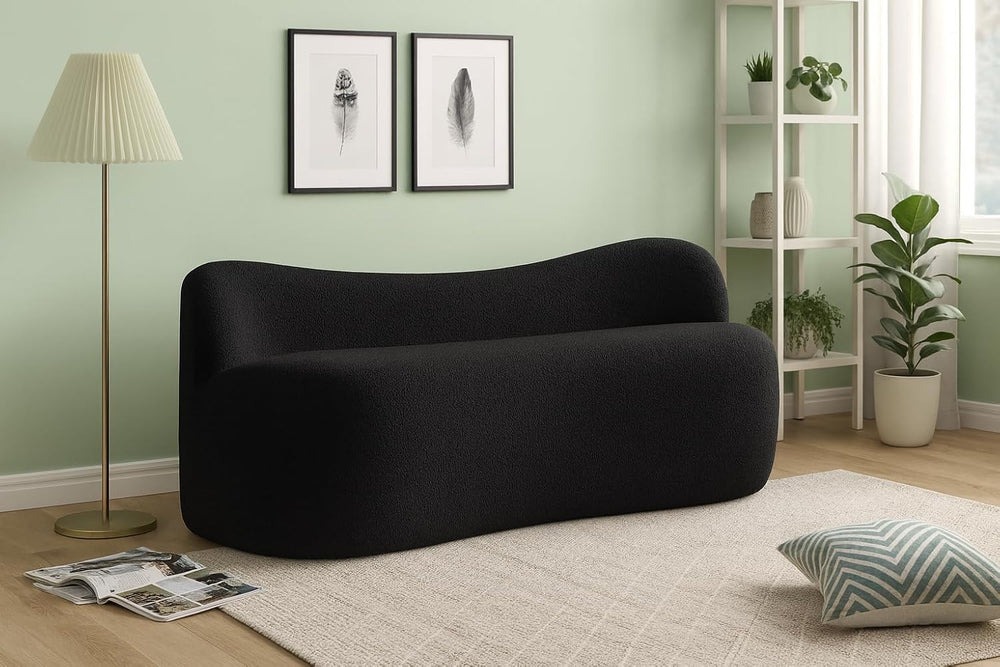 Meridian Furniture 119Black Flair Collection Modern | Contemporary Boucle Fab...