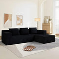 Cloud Sectional Sofa, Boneless Couch for Living Room, No Assembly Required, Deep Seat, Modern Minimalist Modular Couch, Free Combination, 103" L-Shape with Chaise, Plush Corduroy, Right