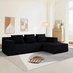 Cloud Sectional Sofa, Boneless Couch for Living Room, No Assembly Required, Deep Seat, Modern Minimalist Modular Couch, Free Combination, 103" L-Shape with Chaise, Plush Corduroy, Right