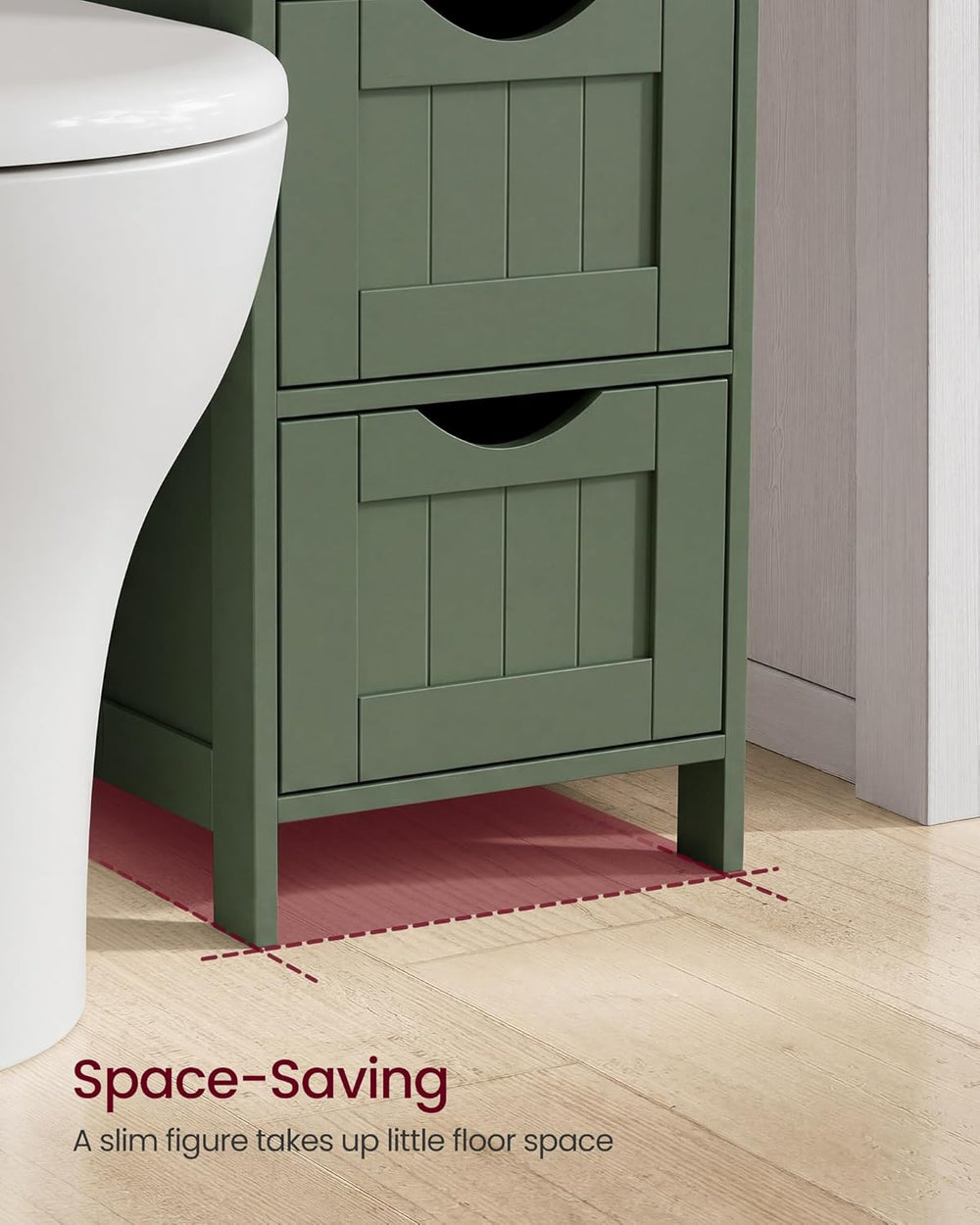 VASAGLE Floor Storage Cabinet, Freestanding Storage Organizer with 4 Drawers,...