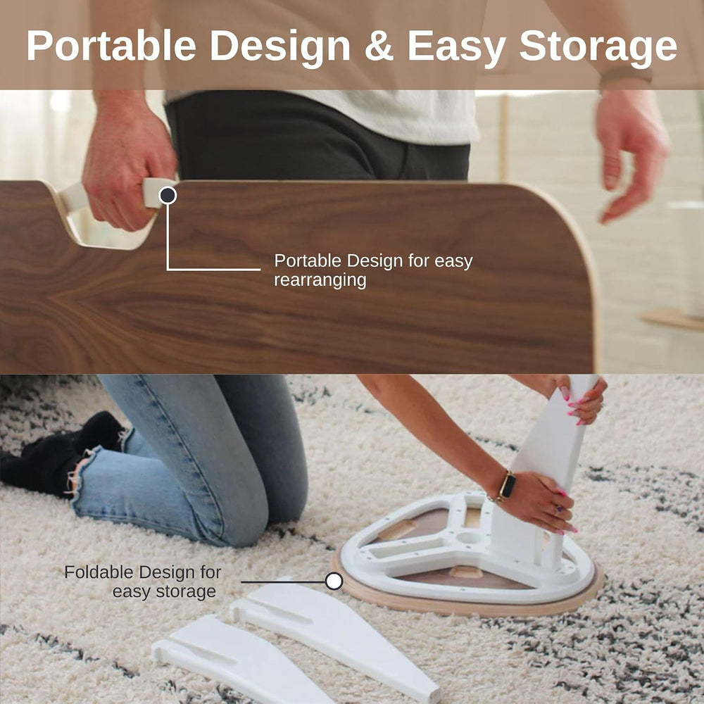 HOEK Side Table - Modern Square End Table and Multipurpose Stool with One-Cli...