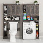 Vabches Over The Toilet Storage Cabinet, Farmhouse Storage Cabinet Over Toilet with Barn Door，Home Space-Saving Toilet Rack, for Bathroom, Restroom, Laundry