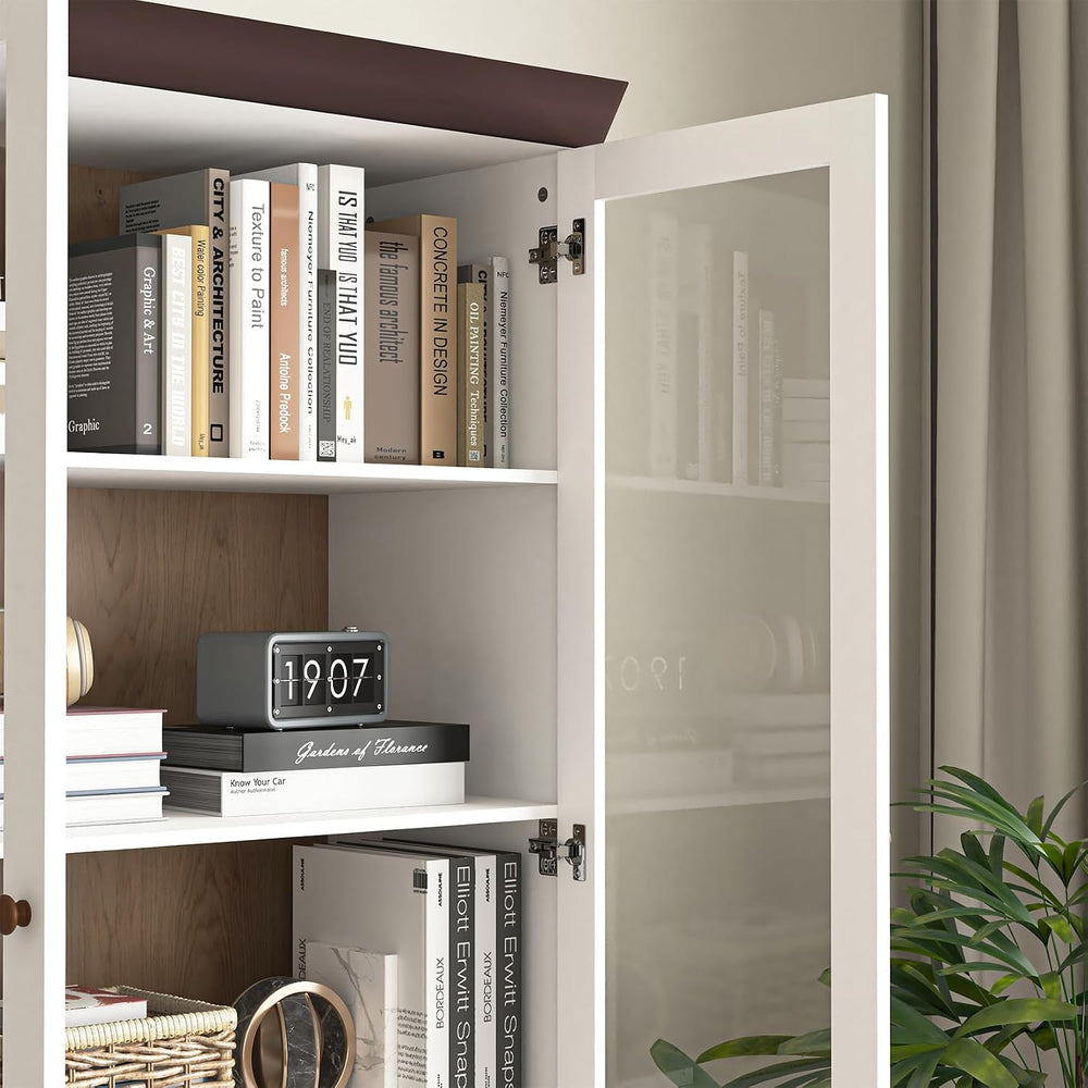 78.7'' Tall Kitchen Pantry Cabinet, Wooden Display Cabinet with 6 Dra...