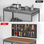 4Pcs Metal Pegboard Panels 24"x12" for Wall，Peg Boards for Garage Tools Pegboard Storage Organizer for Workbench, Shop,Bathroom,Office and Gaming Setup (Black, 24" x 12")