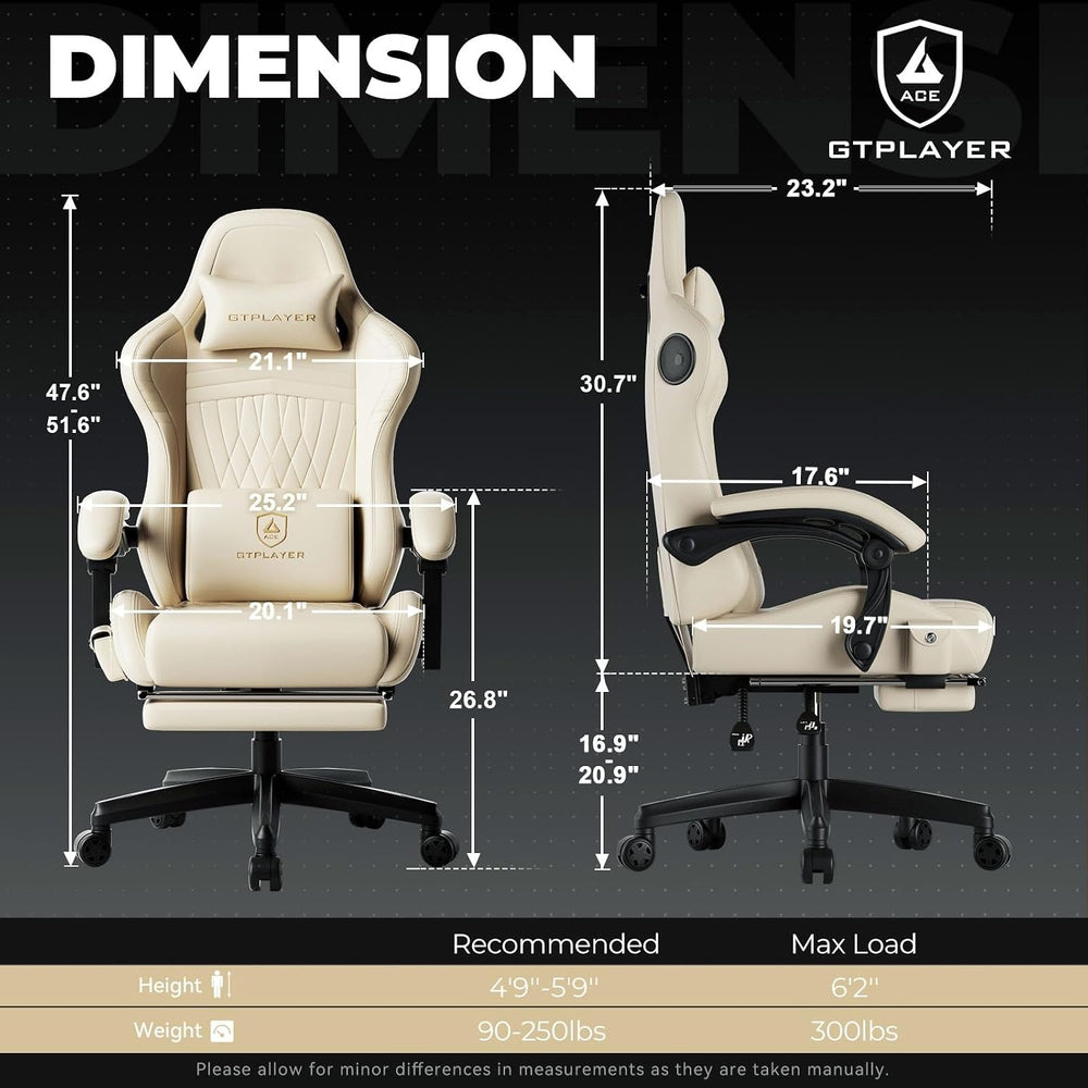 GTPLAYER Gaming Chair with Speakers ACE-PRO, Computer Video Game Chairs with ...