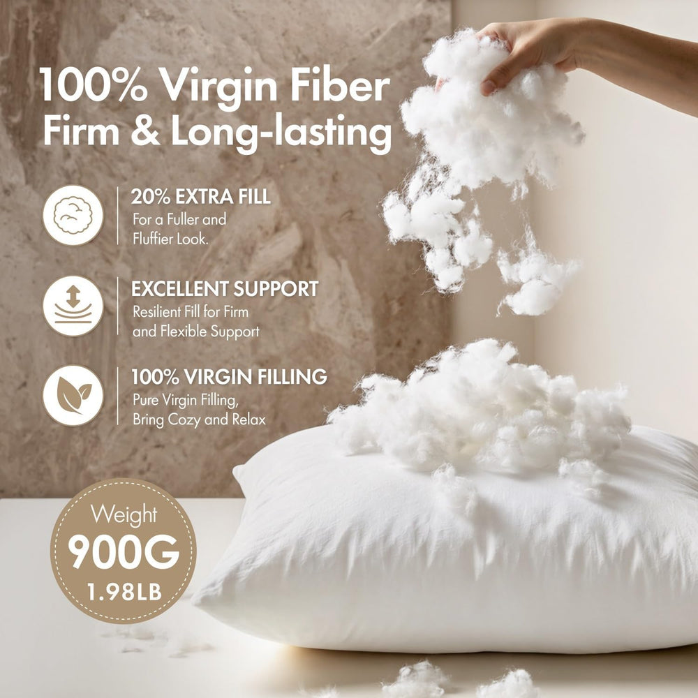 MIULEE 26x26 Euro Pillow Inserts 4 Pack, 100% Virgin Filling Throw Pillows