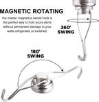 MIKEDE Magnetic Hooks Heavy Duty, 60 lb+ Strong Swivel Swing Neodymium Magnetic Hooks for Hanging, Strong Magnet Hanger for Cruise Cabins, Locker, Toolbox, Home, Kitchen - Pack of 10