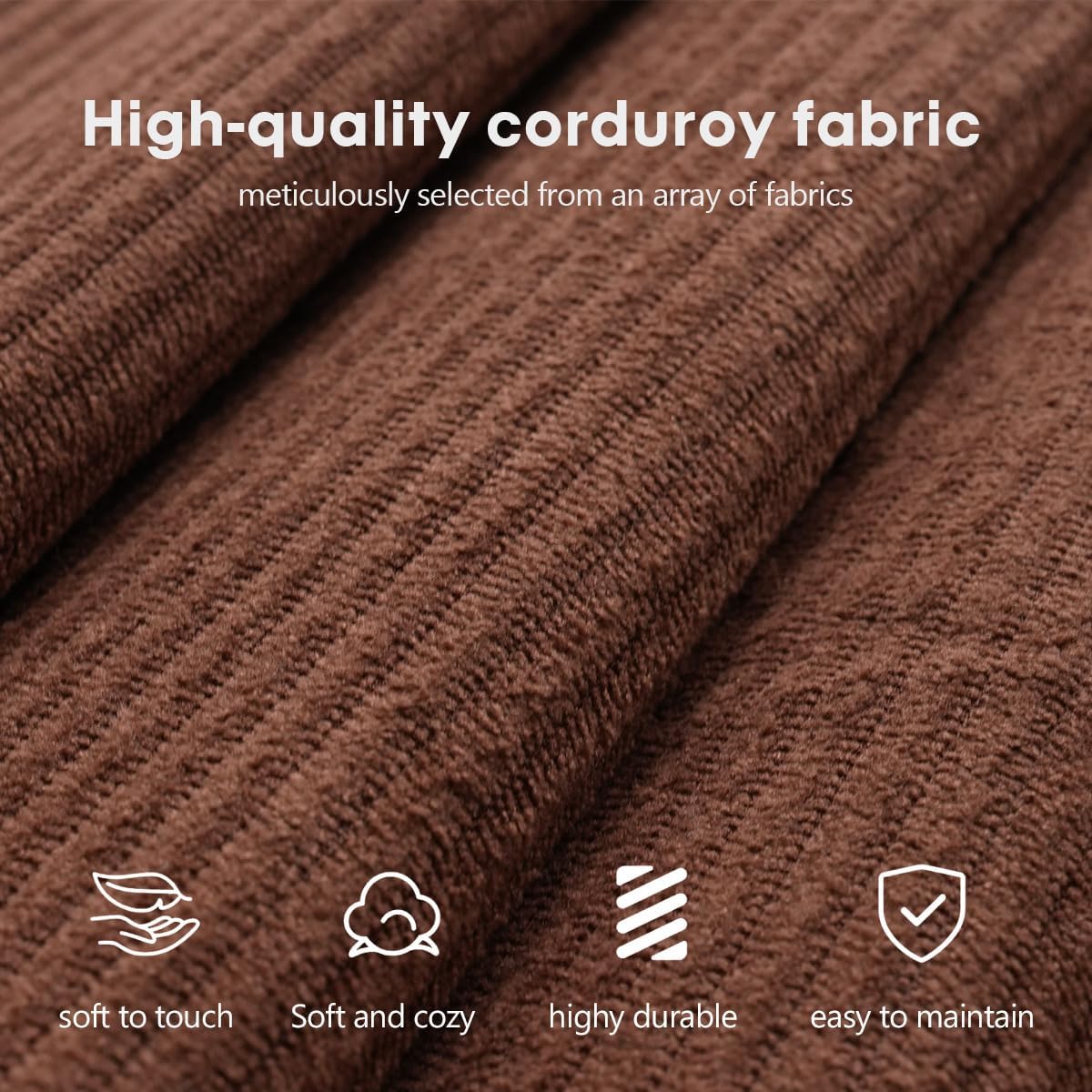78.8" Modular Sofa Bed - 4-in-1 Convertible Design with Corduroy Fabric and High Density Sponge, Removable Cover and Fixed Frame