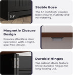 Furnify 72" Tall Kitchen Pantry Cabinet with Door Organizer, Black | Farmhouse Rustic Tall Buffet Cabinet with Adjustable Shelves, Freestanding Storage Cupboard for Kitchen Dining Room Bathroom