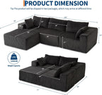 108" Modular Sectional Sofa Couches for Living Room Cloud Memory Boneless Couch No Assembly Required