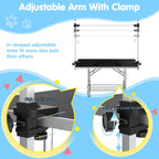 Lyromix 46''Large Dog Grooming Table, Adjustable Cat Drying Desktop with Arms, Nooses, Mesh Tray, Foldable Pet Station at Home, Maximum Capacity Up to 330Lb, 46inch, Black, 46in