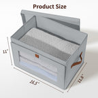 DIMJ Storage Bins with Lids - 8 Pack Large Fabric Closet Organizer with Window & Handles, Collapsible Decorative Storage Boxes for Shelves Under Bed, Books Clothes Blankets Sweaters Organization