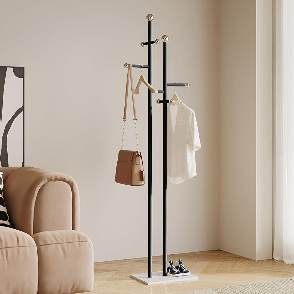 JIAYUEJU Metal Standing Coat Rack for Entryway Bedroom Living Room (Black)