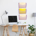EASEPRES 3 Single Pocket Mesh Hanging File Organizer, Vertical Wall Mounted Magazine File Holder, Mount Basket Mail Paper Document Folder Organizing for Office, Home and School, Light Purple